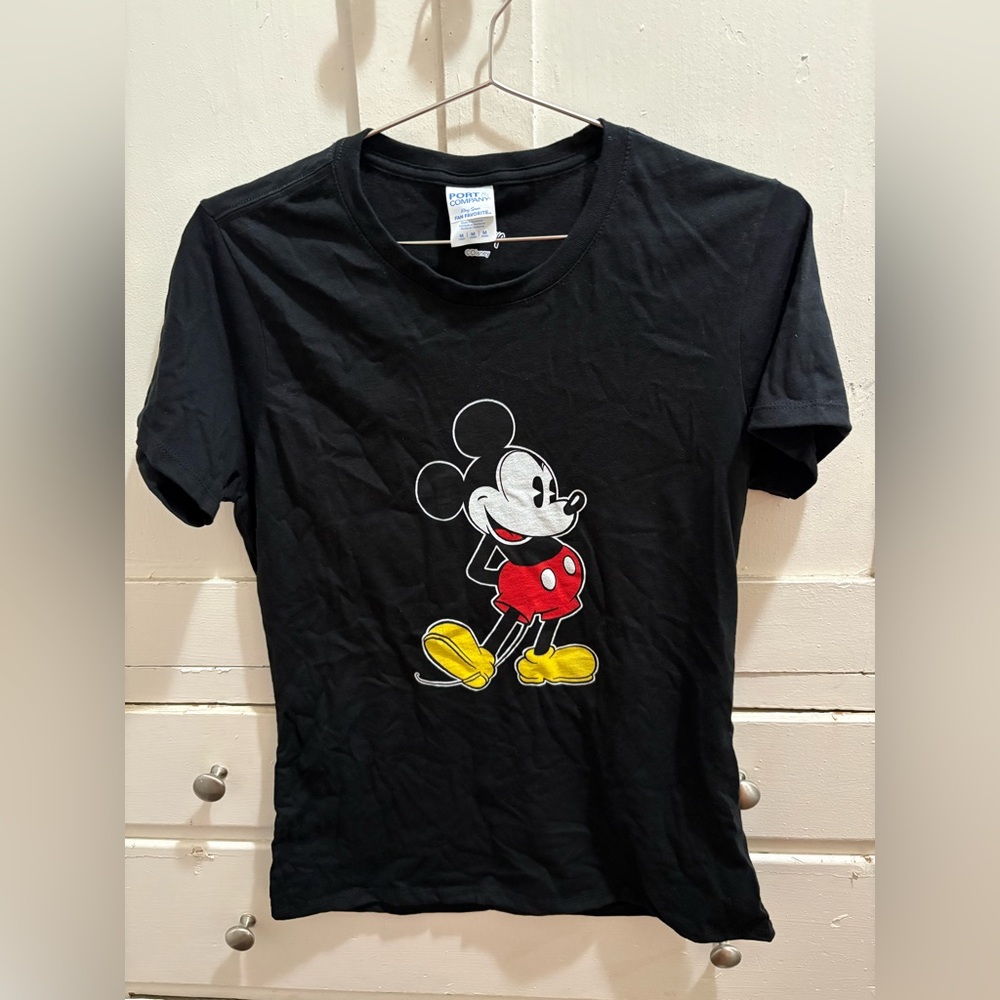 Disney Port & Company Women’s M Black Mickey Mouse Short Sleeve Shirt